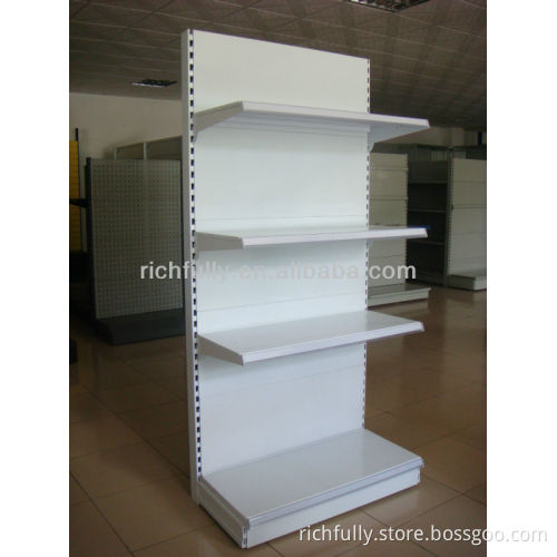 Beautiful single sided tape and 3 sided supermarket gondola display stand in white